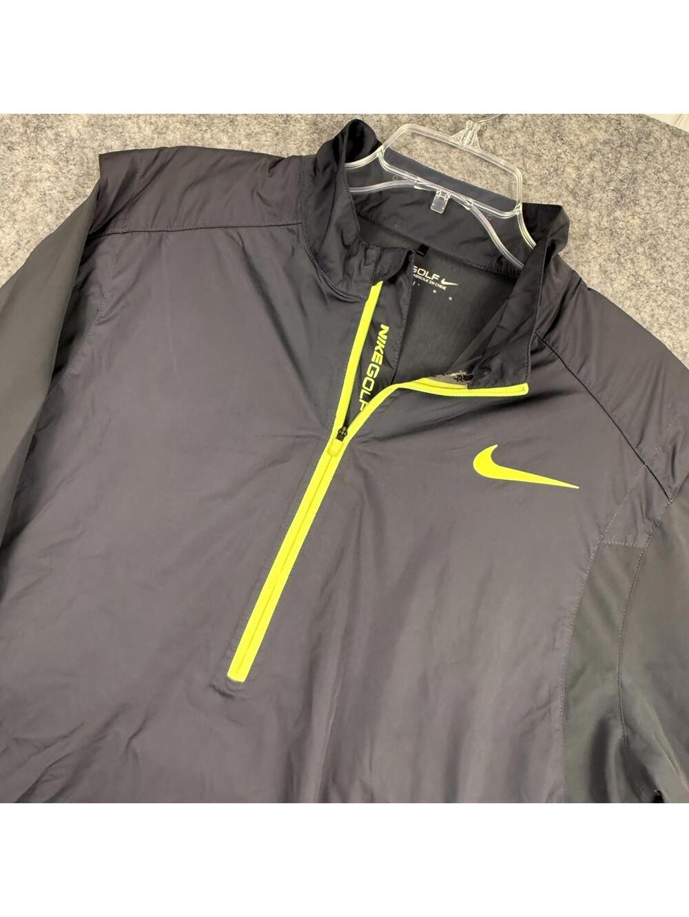 Nike Golf 1/2 Zip Windbreaker Pullover Zip Side Cinch Waist Gray Large 837